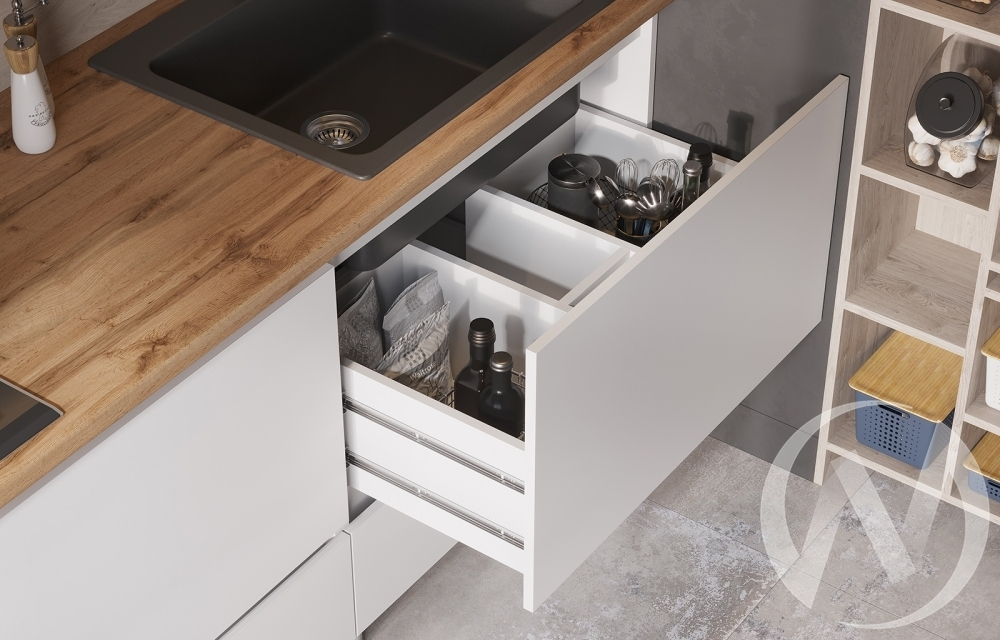 Кухня Хелен ЛДСП 2.0 (белый/белый шагрень)