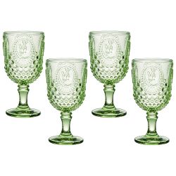 НАБОР БОКАЛОВ ДЛЯ ВИНА "SUNDAY" GREEN 4 ШТ/280 МЛ
