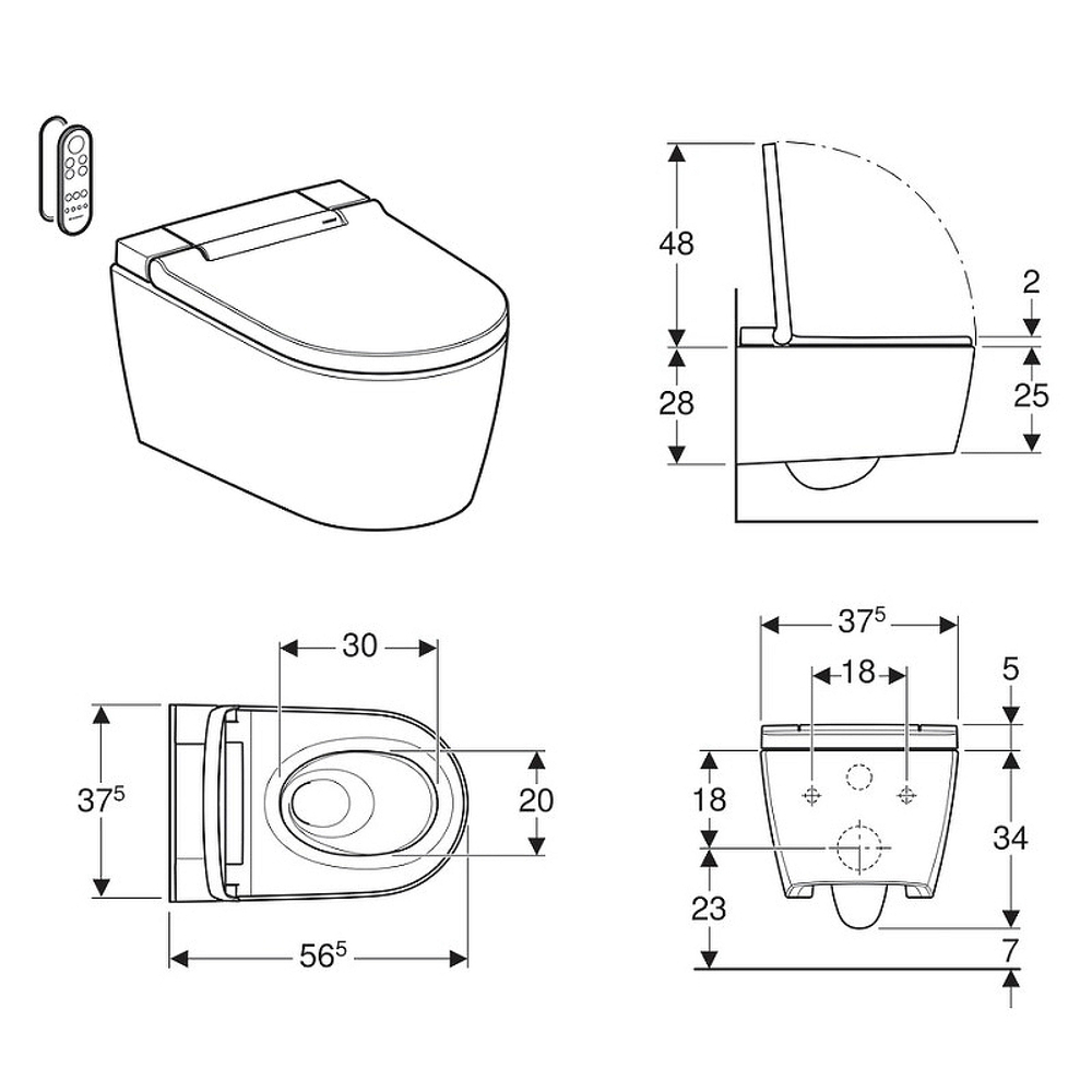 Унитаз-биде Geberit AquaClean Sela 146.224.11.1 подвесной с сиденьем Микролифт