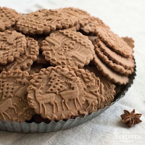 Малая скалка с узором Новогодний орнамент с оленями