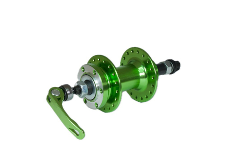 Втулка задняя WZ алюминий диск 6 болтов трещотка эксцентрик 36H ось 3/8''х135x145мм, зеленая