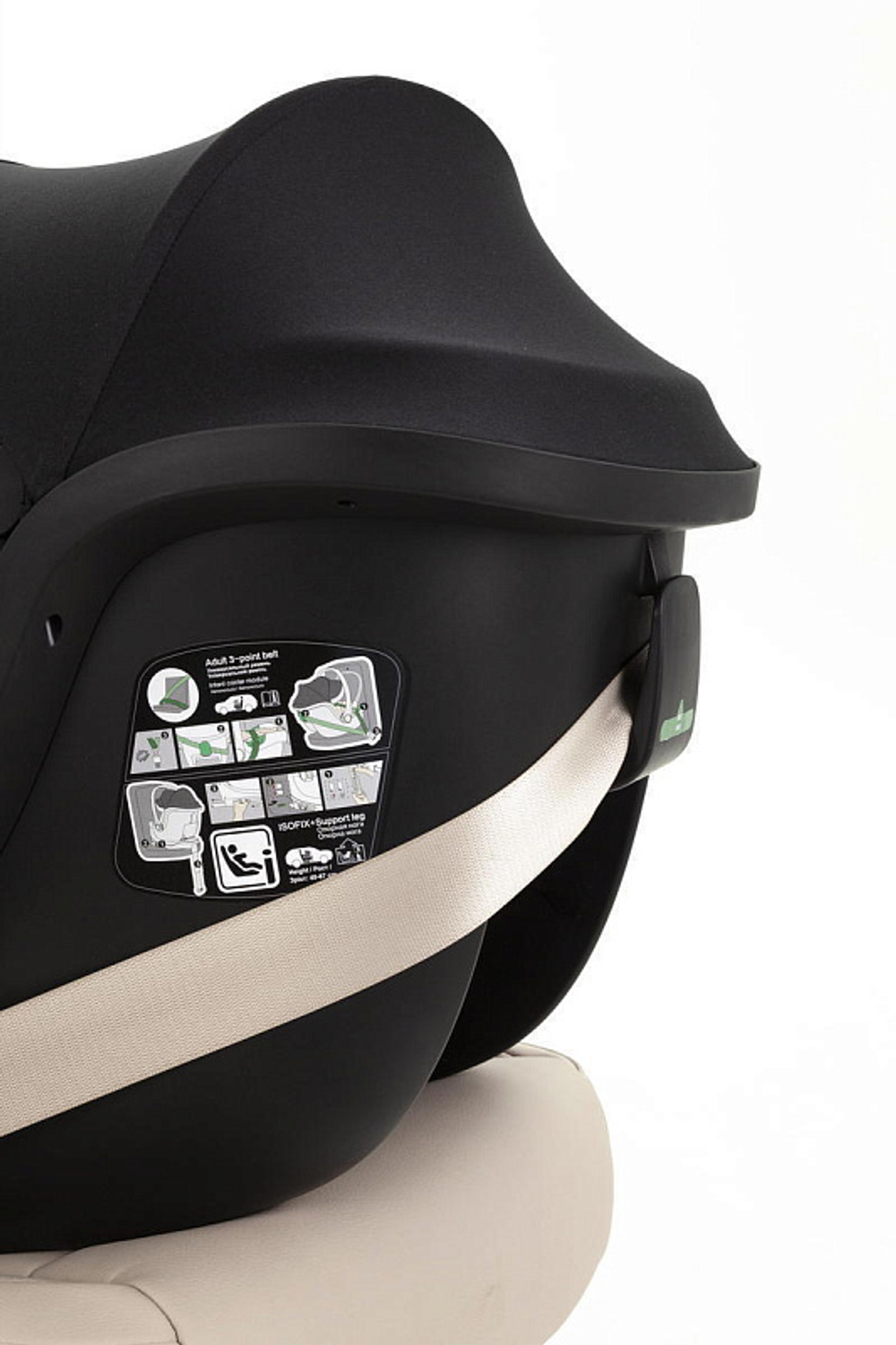 Коляска Carrello Vector CRL-6550 Ammonite AY329 Pro Absolute Black с базой Isofix 3 в 1 Coral Beige