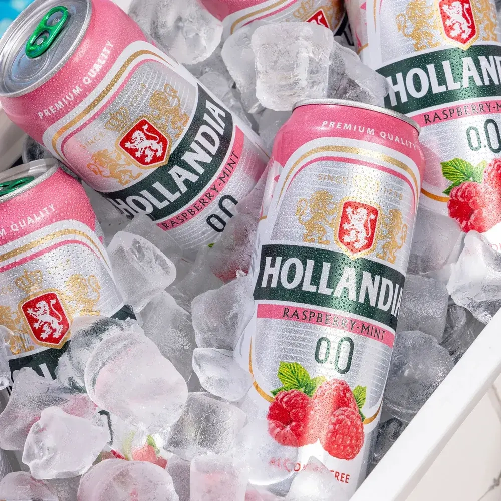 Пиво безалкогольное Hollandia Малина-Мята, 0,45 л