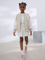 Бомбер для девочки Next AT9-148, Бежевый, Белый