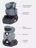 Автокресло 1020 "MACRO" City line (гр.2-3/15-36кг.) Grey