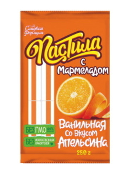 Пастила "Ванильная" с апельсиновым мармеладом 250г. Красный Мозырянин