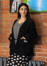 Кардиган с накладными карманами из флиса