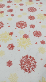 Футер (принт). Снежинки на белом, 1,15м