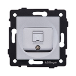 Розетка телефонная RJ11, серый Kollinger REA-009GY для Aspekt, Eleganz, Reflex