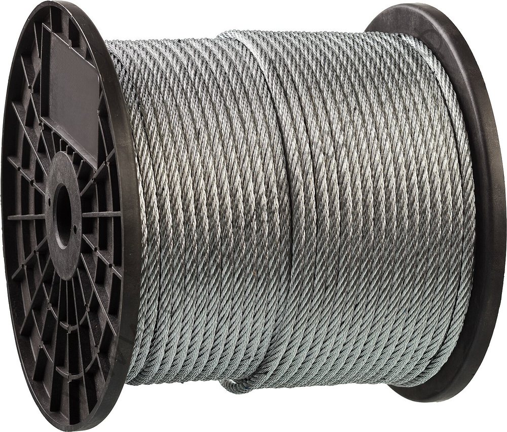 ЗУБР DIN 3055, свивка 6х7+FC, 10 мм, L=50м., стальной трос, Профессионал (4-304110-10)