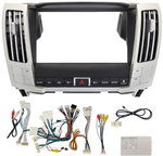 Магнитола для Toyota Harrier XU30 2003-2013, Lexus RX 2003-2009 (ШГУ цветной, рамка наверх тип 2) - Teyes CC3-2K-360 монитор 9.5" 2K QLED на Android 10, 6Гб+128Гб, CarPlay, 4G SIM-слот, 4 камеры в комплекте