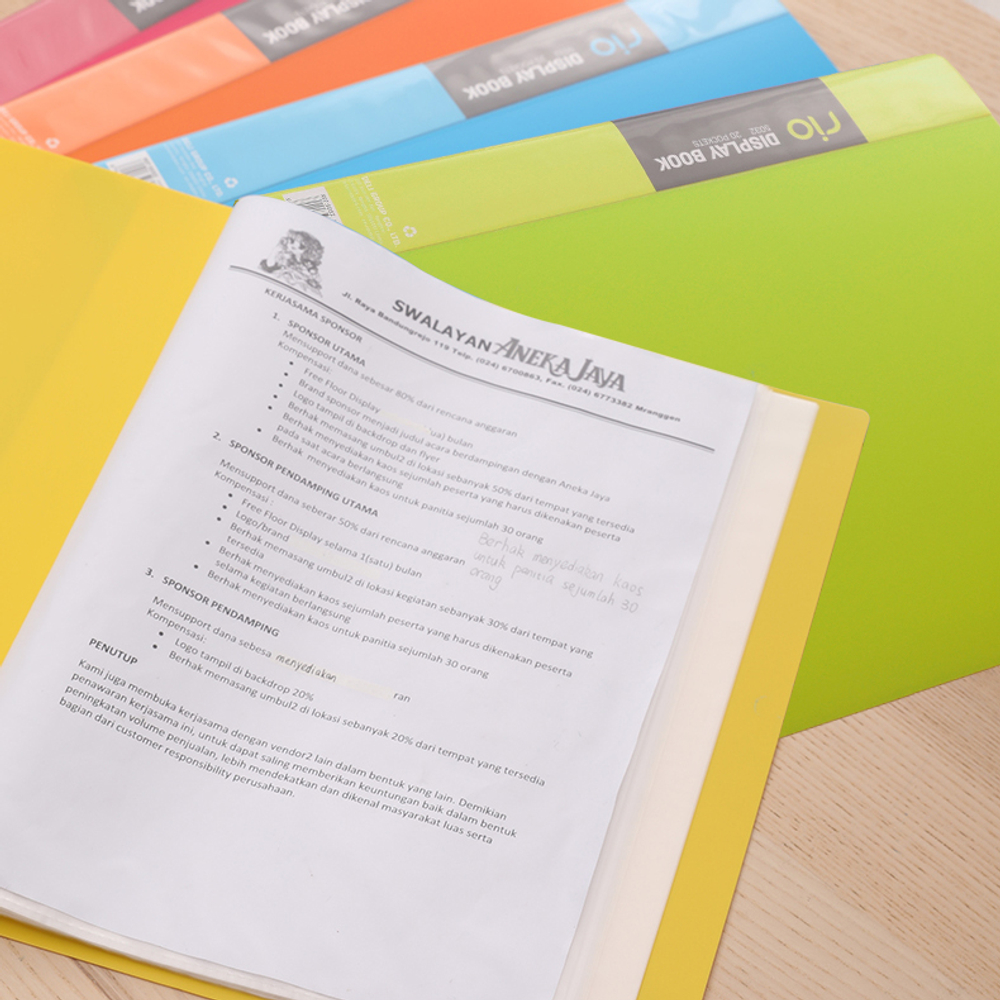 Папка с файлами DELI "Rio" на 20 вкладышей, ассорти