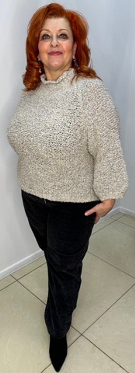 Джинсы-момы на резинке из вельвета