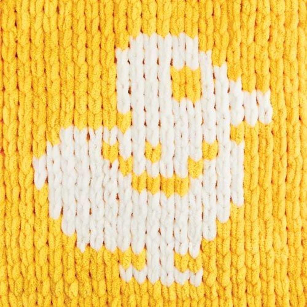 Пуффи Море ПЛЮС (Puffy More plus) пряжа Alize 100%микрополиэстер 2х250г/11м (8002 белый/желтый)