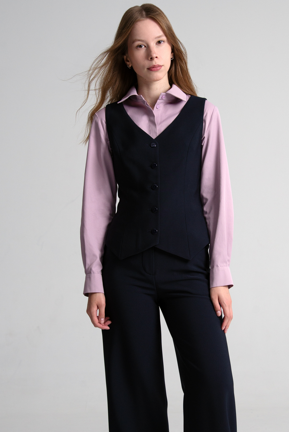 Жилет с подкладом 746Д, Тёмно тёмно син #70ТТСи06746Д