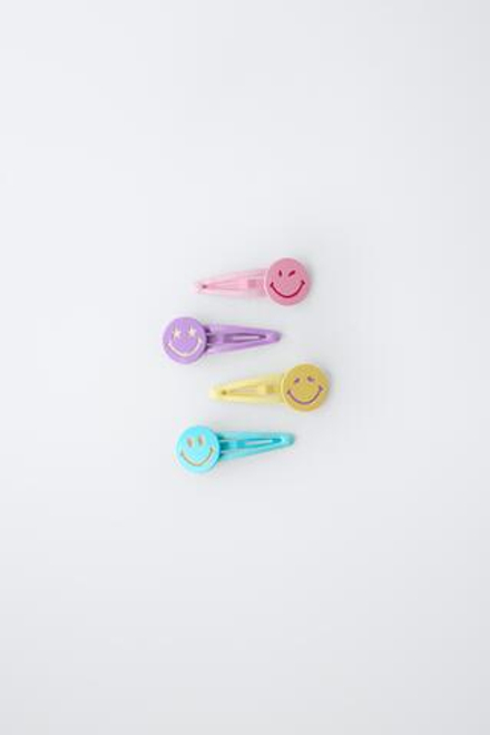 ZARA НАБОР ИЗ 4 ЗАКОЛОК ДЛЯ ВОЛОС SMILEYWORLD ®, РАЗНОЦВЕТНЫЙ
