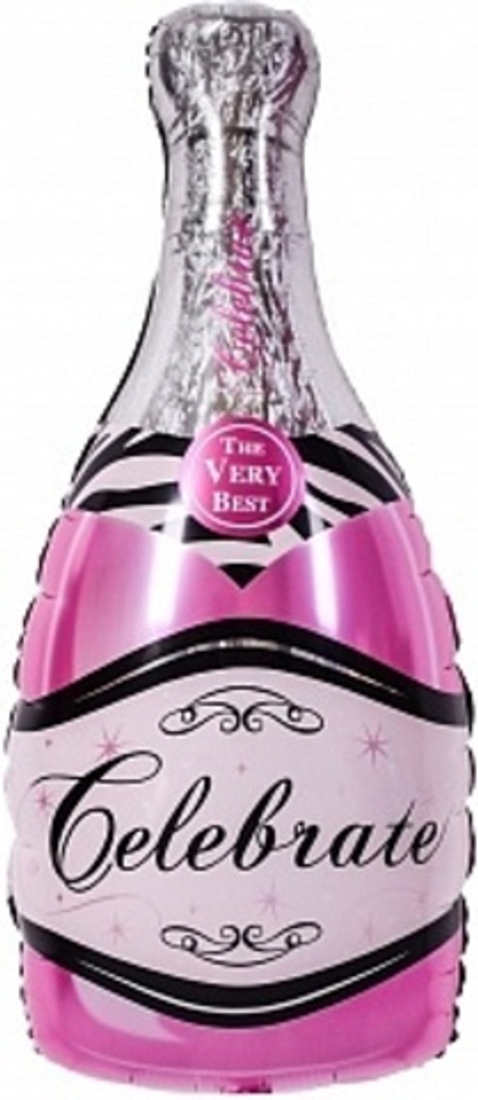 К Мини-фигура Бутылка Шампанское Розовый (14''/36 см)