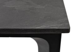 "Малага" обеденный стол из HPL 90х90см, цвет "серый гранит", каркас черный