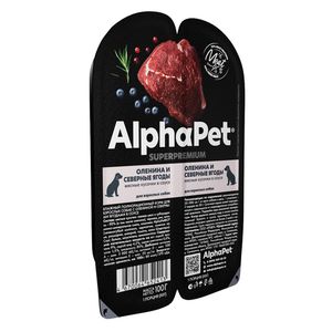 Влажный корм AlphaPet Superpremium для взрослых собак «Оленина и северные ягоды мясные кусочки в соусе» Влажный корм AlphaPet Superpremium для взрослых собак «Оленина и северные ягоды мясные кусочки в соусе»