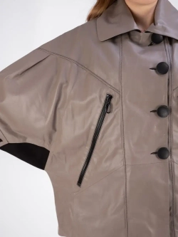 Куртка кожаная из натуральной кожи оверсайз Турция