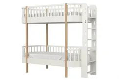 Кровать двухъярусная Ellipse Classic торцевая лестница Молочная