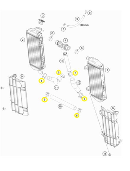 Хомут шланга радиатора KTM, HQV, GASGAS 18-29