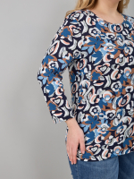 Лонгслив ЛНв-306/тсиний-леопард