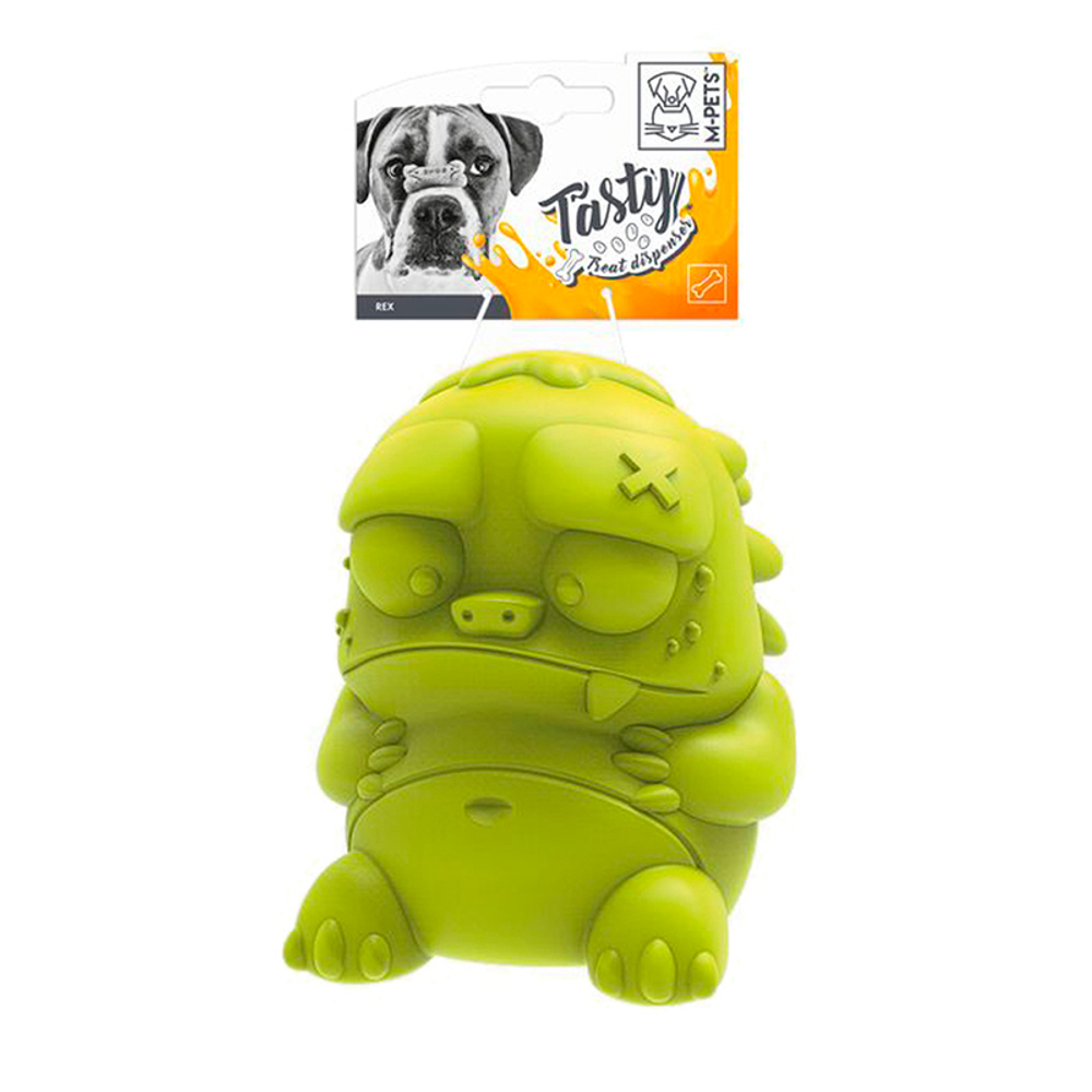 Игрушка M-PETS "Зомбик"с дозатором угощений, зеленый, для собак