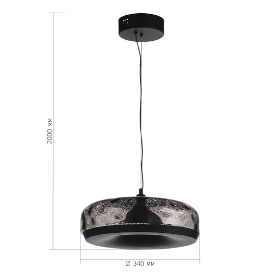 SL6014.403.01 Светильник подвесной ST-Luce Черный/Черный, Дымчатый LED 1*42W 3000K РИПЛ