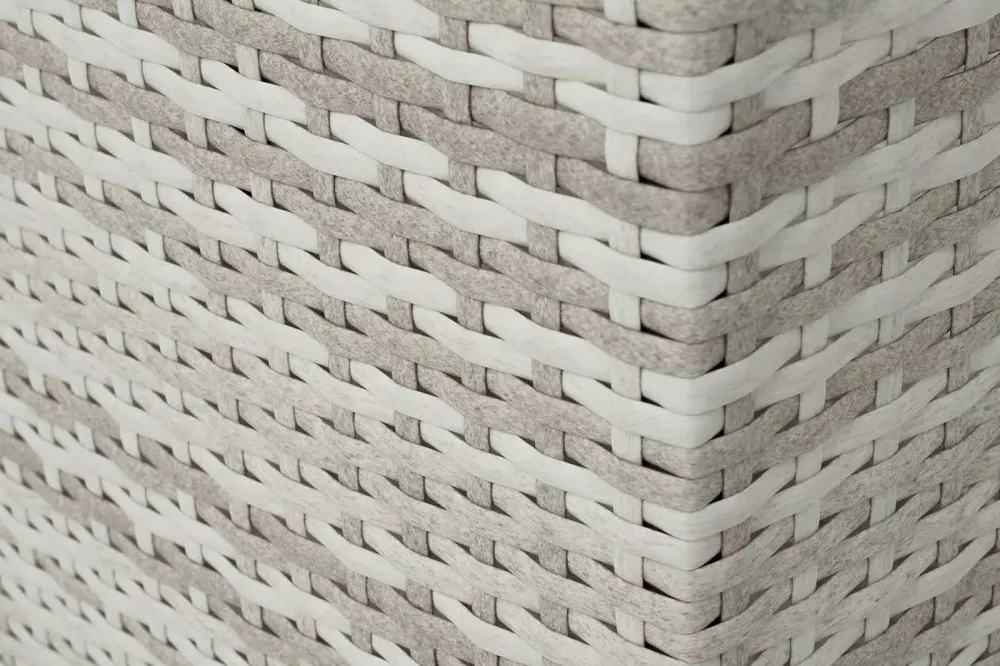 "Лунго" кашпо для цветов большое плетеное из искусственного ротанга, цвет бежевый