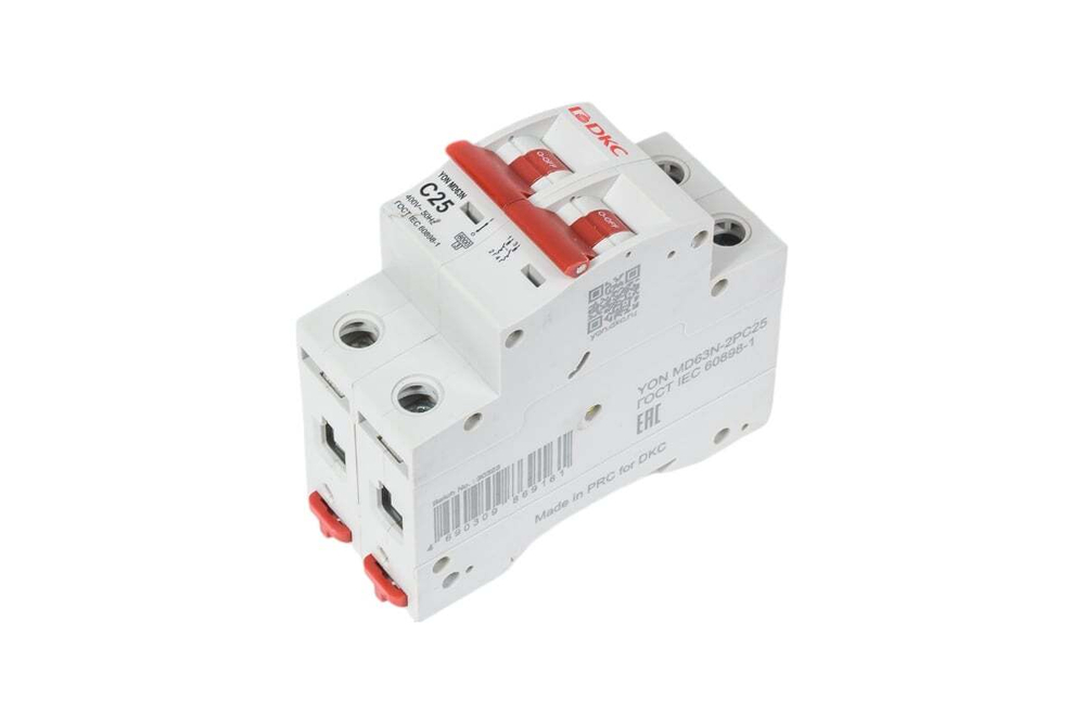Автоматический выключатель модульный YON MD63N 2P 25A C 6kA DKC
