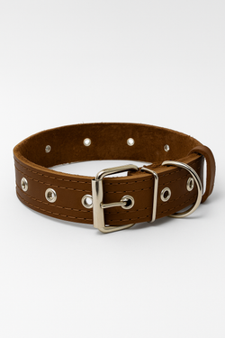 Ошейник для собак коричневый кожаный регулируемый