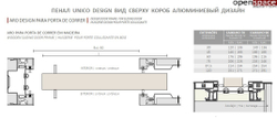 Чертеж короба UNICO DESIGN вид сверху