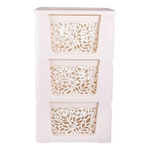 Комод 3-х секционный на колесах "Leaves", молочный