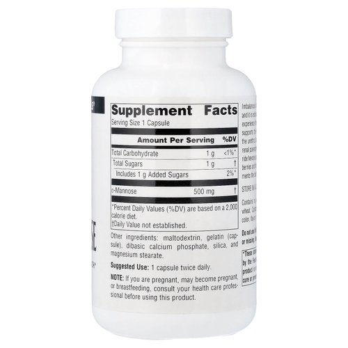 Source Naturals, D-манноза, 500 мг, 120 капсул