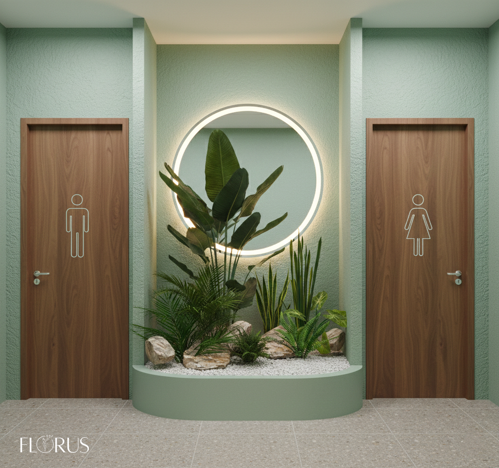 Напольная композиция в стиле тропики со стрелицией, длина 1,5 м