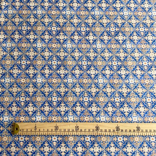 ОРНАМЕНТЫ НА СИНЕМ, отрез 50 см 100% хлопок, Handmade Fabrics 3