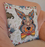 Декоративный гобеленовый чехол для интерьерной подушки Мозаика заяц 47*47