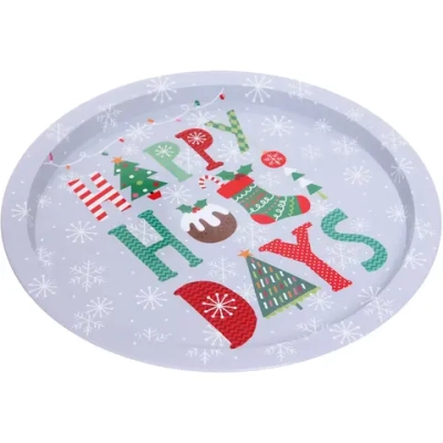 Поднос жестяной 32см «Счастливого Нового года»