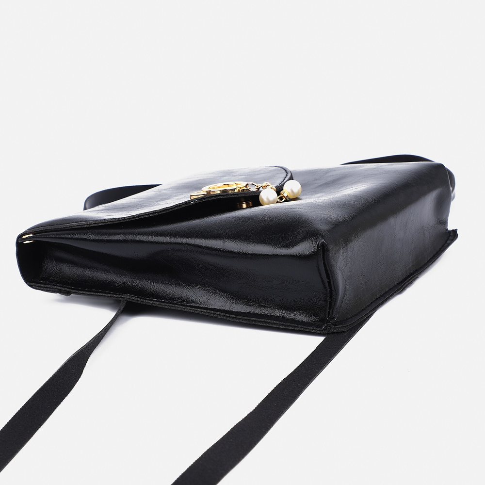 Мини-рюкзак из искусственной кожи на магните, цвет чёрный 9460736