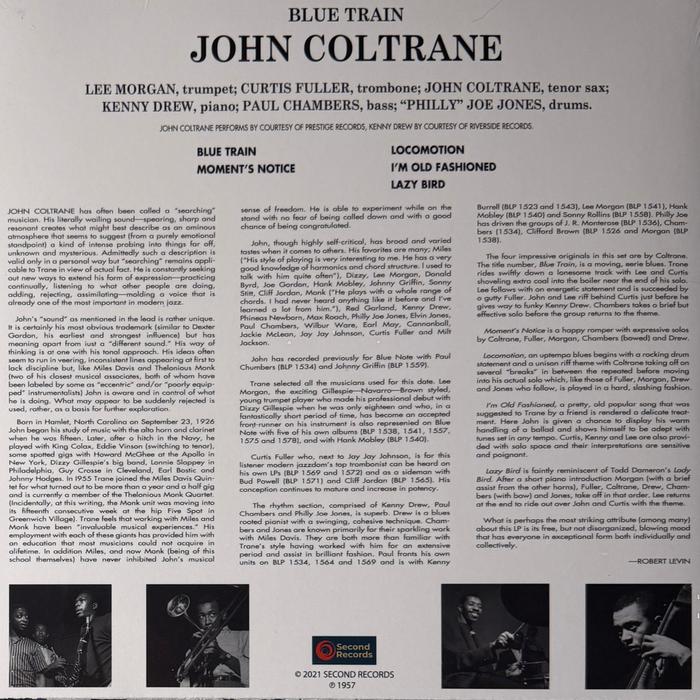 Виниловая пластинка John Coltrane ‎– Blue Train LP