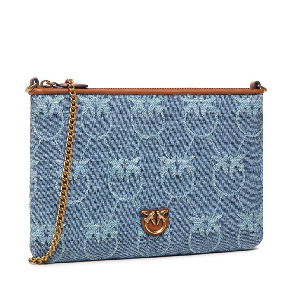 FLAT LOVE BAG DENIM LOGO – blue