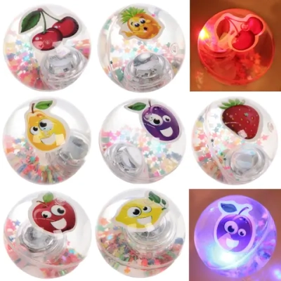 Мяч 6,5 см «Фрукты» (попрыгун с водой и подсветкой) СТИКЕР НА ВЛОЖЕНИЕ
