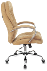 Кресло руководителя Бюрократ T-9950SL Fabric горчичный Velvet 73 крестов. металл хром