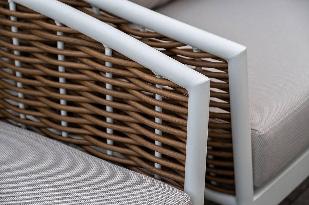 "Тоскана" лаунж-зона из искусственного ротанга, цвет соломенный