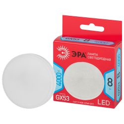 Лампа светодиодная ЭРА RED LINE LED GX-8W-840-GX53 R 8Вт таблетка нейтральный белый свет GX53 | Лампы cветодиодные Плоские (GX)