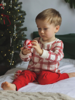 Пижама Mjölk Клетка новогодняя, на манжетах