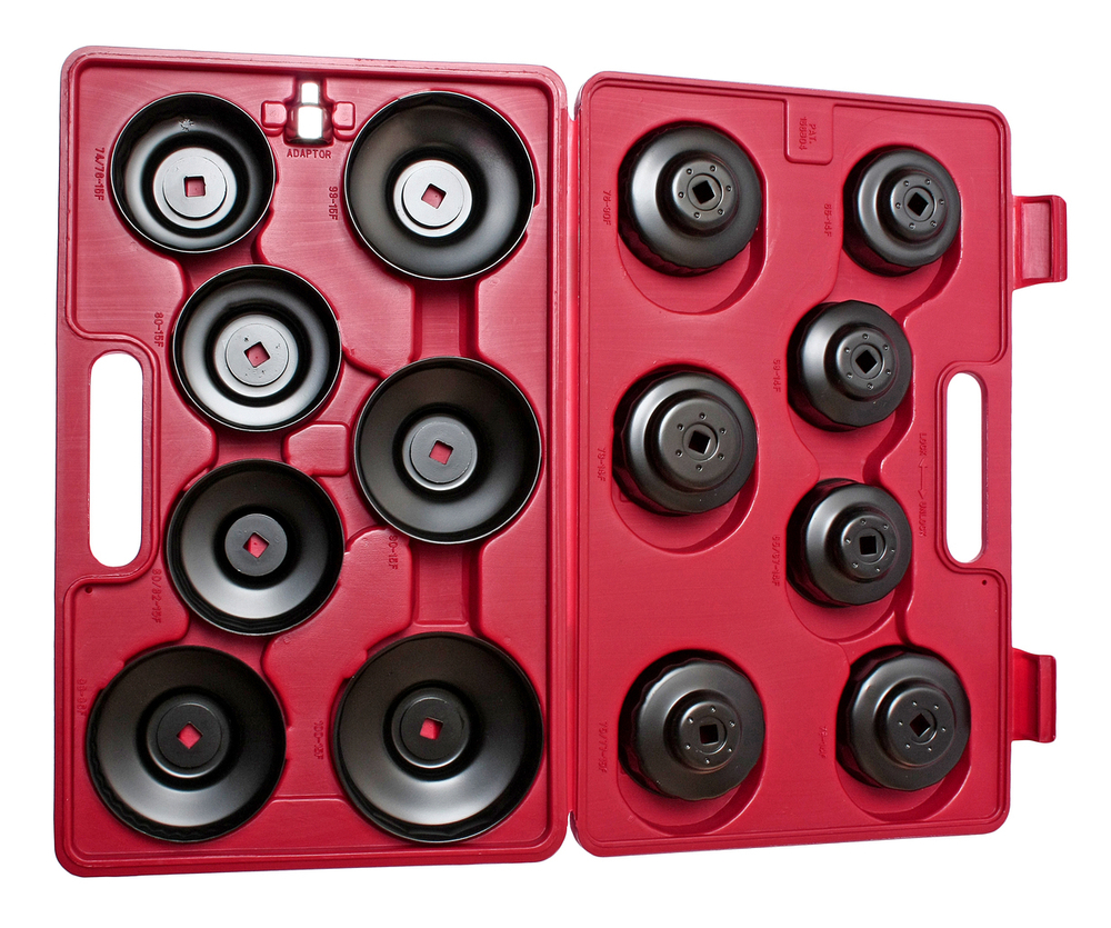 Съемник фильтров масляных 14 предметов чашка в кейсе JTC