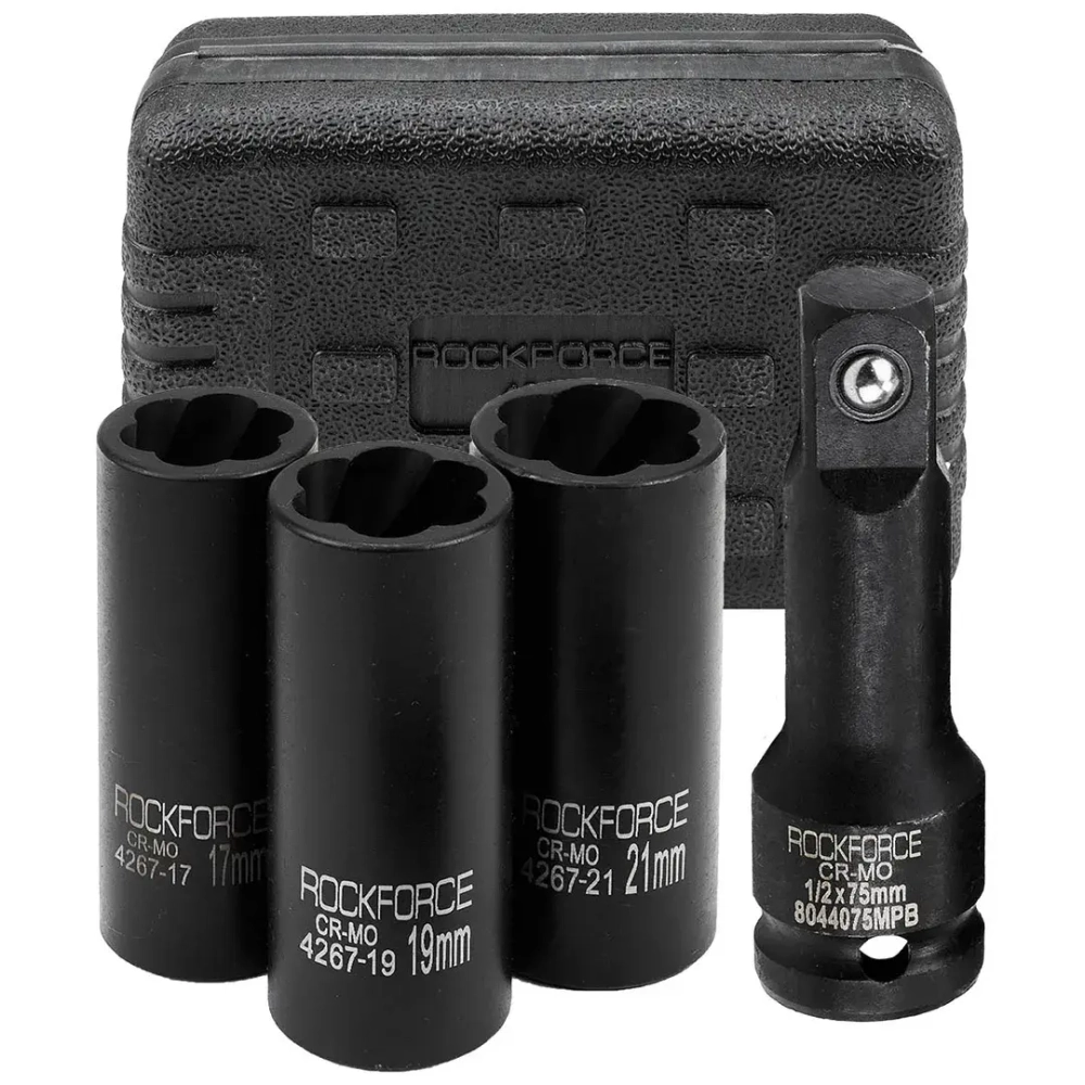 Головки ударные двухсторонние, набор 4пр., 1/2''(6гр.) RockFORCE RF-4267