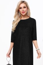 Платье трикотажное с люрексом черное DStrend (Акция)